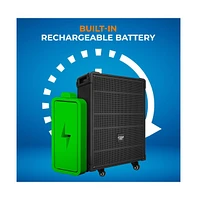 Pyle 12" Portable Wireless Bt Streaming Pa Speaker System - Built-in Rechargeable Battery, Wireless Microphone, Usb/Micro Sd/Fm, 800W