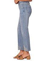 Democracy Petite High-Rise Embroidered Flare Jeans