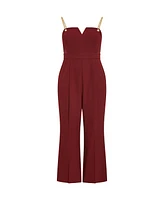 City Chic Plus Ann Chain Sleeveless Wide Leg Jumpsuit