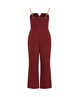 City Chic Plus Ann Chain Sleeveless Wide Leg Jumpsuit