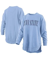 Pressbox Women's Light Blue Penn State Nittany Lions Poncho Fleece Pullover Sweatshirt