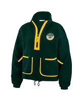 Wear by Erin Andrews Women's Green Bay Packers Polar Fleece Half-Zip Jacket