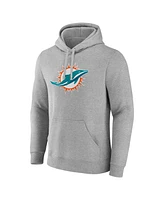 Fanatics Men's Heather Gray Miami Dolphins Deliver Fleece Pullover Hoodie