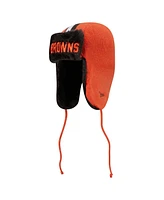 New Era Men's Orange Cleveland Browns Helmet Head Trapper Knit Hat