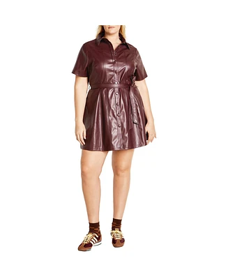 Plus Faux Leather Hunter Dress