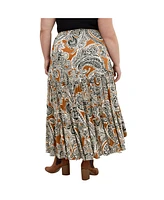 City Chic Plus Misha Print Skirt