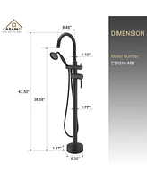Casainc Double Handle Floor Mounted Clawfoot Tub Faucet