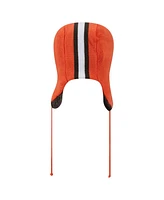 New Era Men's Orange Cleveland Browns Helmet Head Trapper Knit Hat