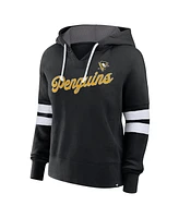 Fanatics Women's Black/White Pittsburgh Penguins Seize Fleece Pullover Hoodie