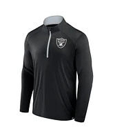 Fanatics Men's Black Las Vegas Raiders Defender Long Sleeve Quarter-Zip Jacket