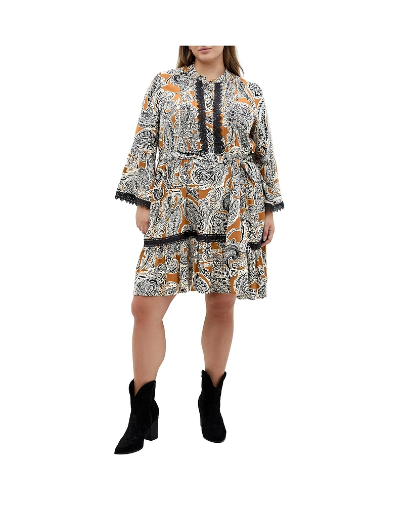 City Chic Plus Camille Print Dress