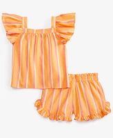 Epic Threads Toddler Girl Stripe Woven Short Set, Exclusively at Macy's