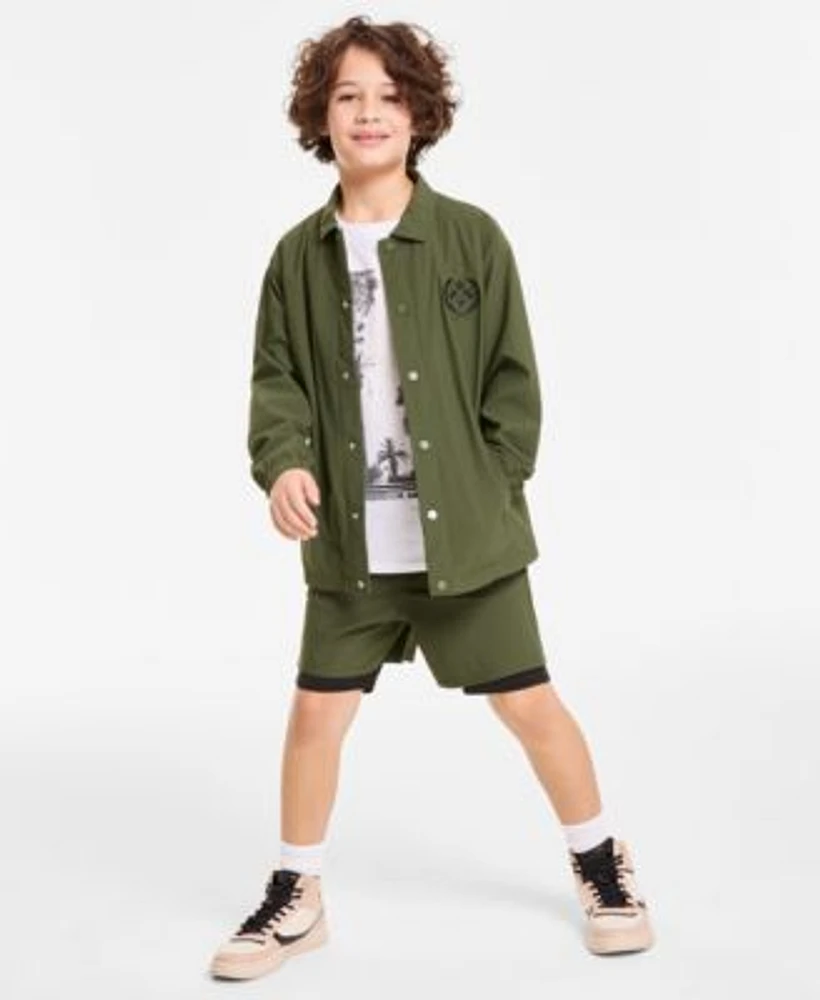 Epic Threads Little Big Boys Pickleball Club Coach Jacket Los Angeles Graphic T Shirt Layered Look Shorts Exclusively At Macys