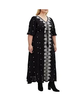City Chic Plus Ulla Embroidered Dress