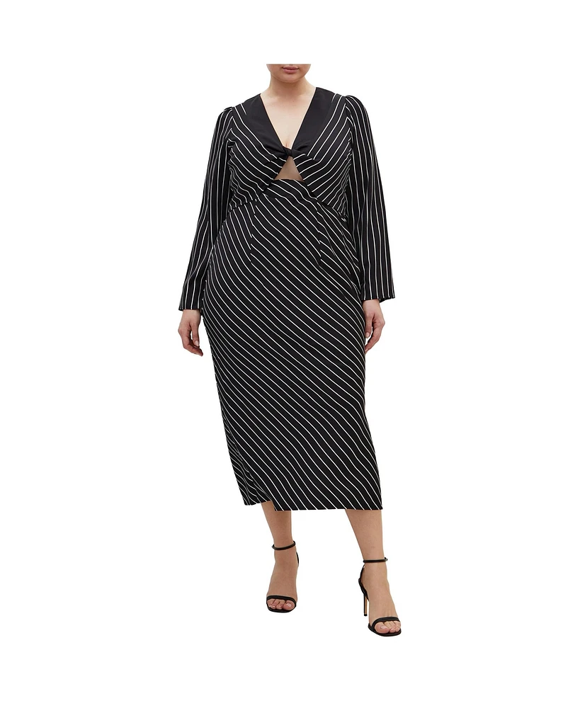 City Chic Plus Enya Border Dress