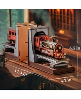 Robotime 3D Puzzles for Adults Diy Book Nook Kit Decorative Bookends 6.5" Model Building Kit Crafts for Adults Gifts, Red, 12.36"9.09"1.57"