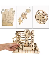 Robotime 3D Wooden Jigsaw Puzzle Marble Run Model Kits Birthday Gift for Teens and Adults, Beige, 9.9"8.9"8"