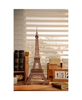 Robotime Eiffel Tower 3D Wooden Puzzle,Craft Kits Architecture Construction Model for Teens Adult, Brown, 20.6"13.7"13.7"