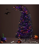 Robotime Craft Activity Kits 6FT Artificial Fir Bent Top Christmas Tree Holiday Decoration 1080 Lush Branch Tips, Black, 72.00"36.00"36.00"