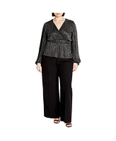 City Chic Plus Lilian Sparkle Top