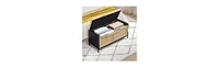 gaomon Rattan Storage Bench with 2 Safety Hinges, Storage Chest, Toy Box, Entryway Storage Bench Supports 260 lb, Toy Chest Organizer