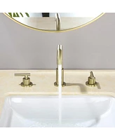 Casainc Widespread 2 Handle Mid-Arc Bathroom Faucet