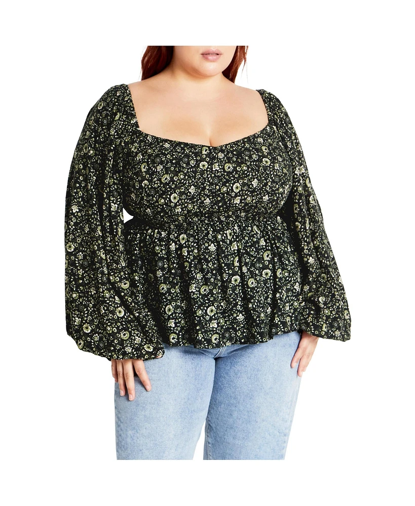 City Chic Plus Dahlia Top