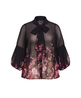 City Chic Plus Romance Border Shirt