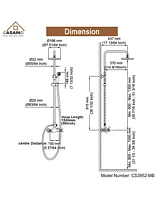 Casainc Pressure Balanced Complete Shower System with Clawfoot Control Handle and Rough-in Valve
