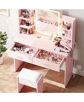 gaomon Vanity Desk with Mirror and Lights
