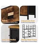 gaomon 12 Dresser for Bedroom, Tall Fabric Storage Livingroom Entryway, Dressers & Chests of Drawers with Sturdy Metal Frame, Wood Tableto
