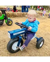 Tricam Ol' Blue Tractor Tricycle, 22" Steel Toddler Bike Kids Ride On Toy