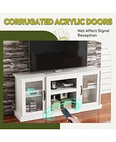 Wlive Retro Tv Stand for 65 inch Console Cabinet with Storage Open Shelves Entertainment Center Living Room and Bedroom
