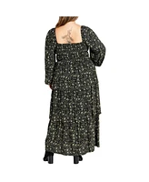 City Chic Plus Dahlia Tiered Maxi Dress