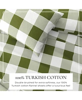 Verlee Turkish Cotton Double-Brushed Printed Flannel Bed Sheet Set