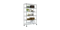 Slickblue Heavy Duty 6-Shelf Metal Storage Rack Shelving Unit with Casters