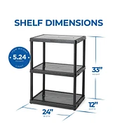 Gracious Living 3 Shelf Fixed Height Solid Light Duty Home Storage Unit