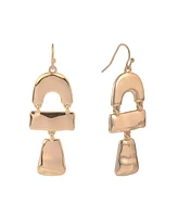 Rachel by Rachel Roy Gold Tone Hammered Drop Earrings