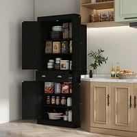 Homcom 72.5" Kitchen Pantry Cabinet with 4 Doors, Drawer
