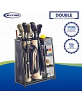 Suncast GO3216D Metal Golf Equipment Organizer Storage Rack w/ 3 Shelves