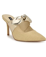 Nine West Women's Demmure Bow Strap Slip-On Stiletto Pumps