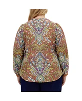 City Chic Plus Mysteria Print Shirt