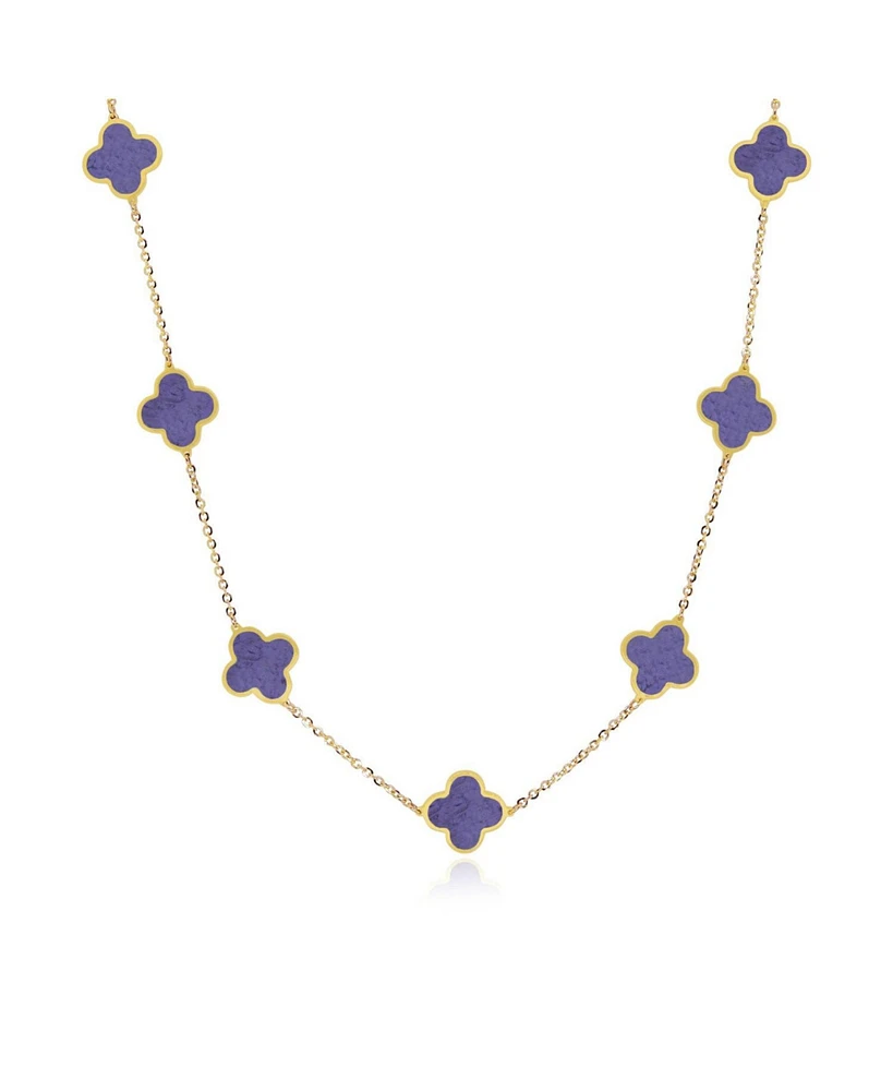 The Lovery Small Amethyst Clover Necklace 14K Gold