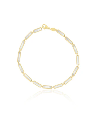 The Lovery Mother of Pearl Bar Bracelet 14K Gold