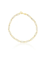 The Lovery Mother of Pearl Bar Bracelet 14K Gold