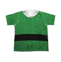 Elf Boys Buddy Costume (Front/Back Print) Short Sleeve Poly Crew Tee / T-Shirt