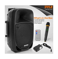 Pyle Bluetooth Pa Speaker with Wireless Microphone – Portable Karaoke System with Rechargeable Battery, MP3/Usb/Sd, Uhf Wireless Mic, 1200W