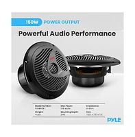 Pyle Marine Bluetooth Stereo Receiver with 1 Pair of PLMR60B Speakers, 300W