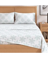 Verlee Turkish Cotton Double-Brushed Printed Flannel Bed Sheet Set 