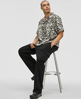 Mode of One Men's Relaxed-Fit Leopard-Print Button-Down Camp Shirt, Exclusively at Macy's